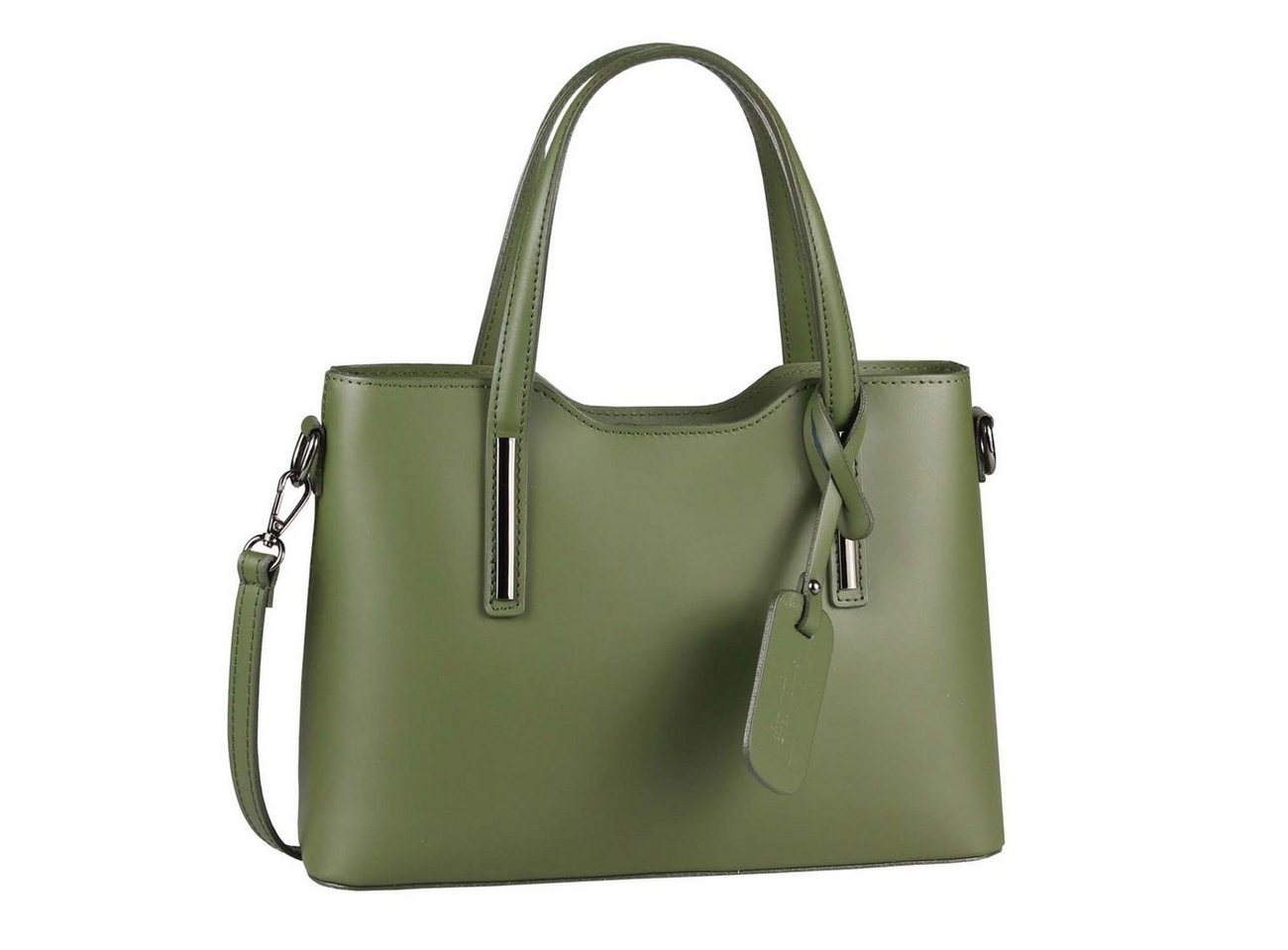 ITALYSHOP24 Schultertasche Made in Italy Damen Leder Handtasche, als CrossOver, Umhängetasche, Shopper tragbar von ITALYSHOP24