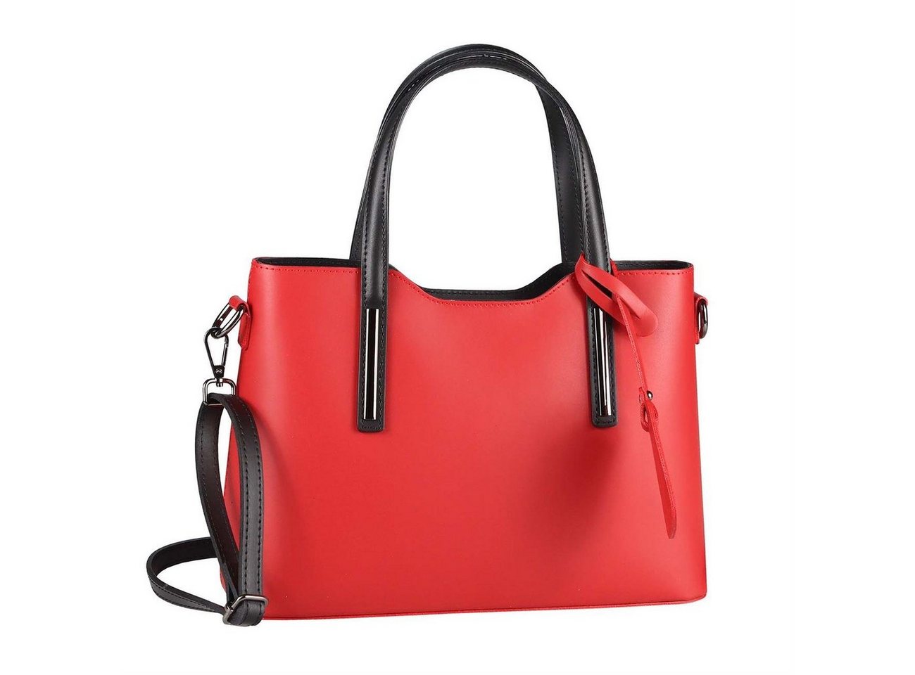 ITALYSHOP24 Schultertasche Made in Italy Damen Leder Handtasche, als CrossOver, Umhängetasche, Shopper tragbar von ITALYSHOP24