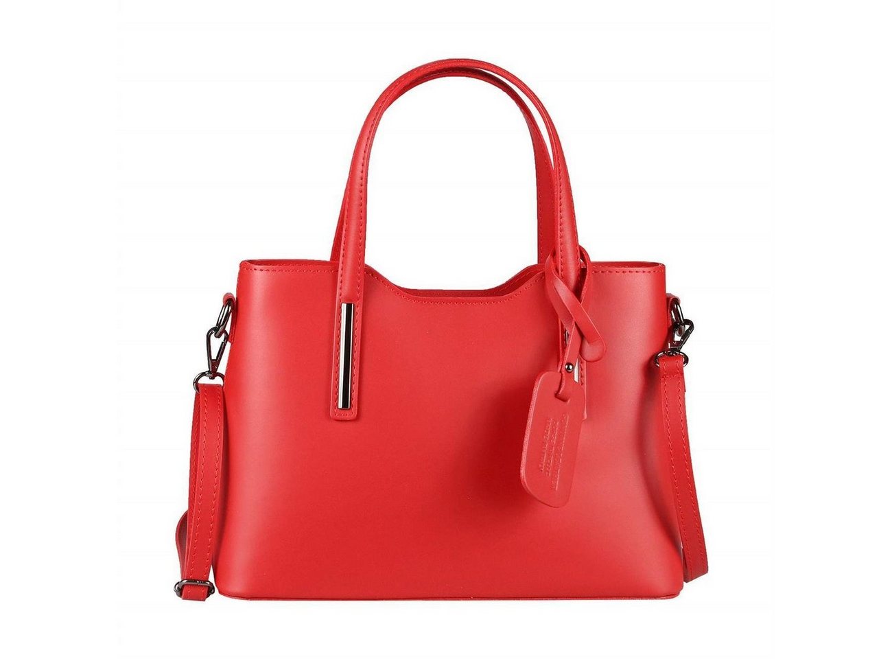 ITALYSHOP24 Schultertasche Made in Italy Damen Leder Handtasche, als CrossOver, Umhängetasche, Shopper tragbar von ITALYSHOP24