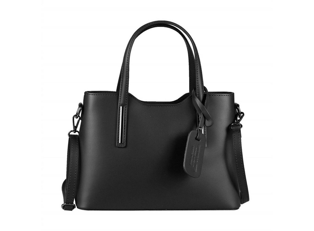 ITALYSHOP24 Schultertasche Made in Italy Damen Leder Handtasche, als CrossOver, Umhängetasche, Shopper tragbar von ITALYSHOP24