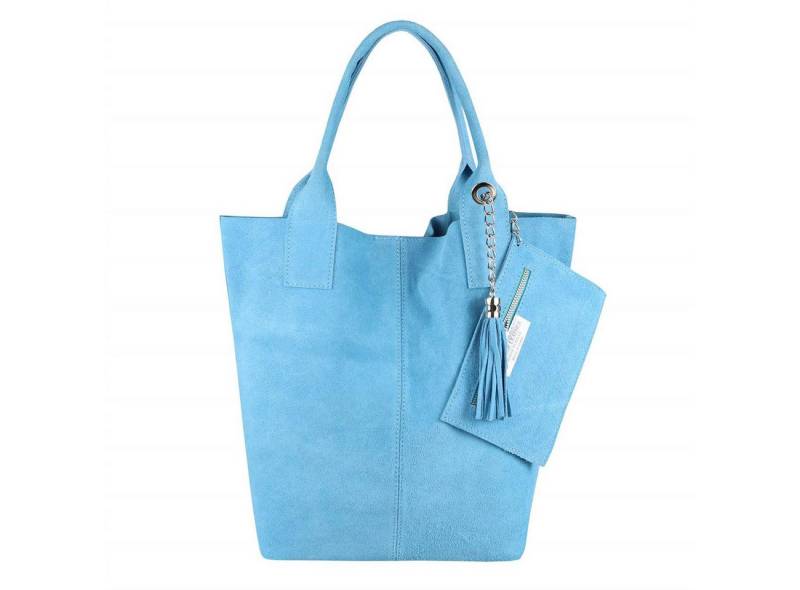 ITALYSHOP24 Schultertasche Made in Italy Damen Leder Shopper Schultertasche, ein Leichtgewicht, als Handtasche, Henkeltasche tragbar von ITALYSHOP24