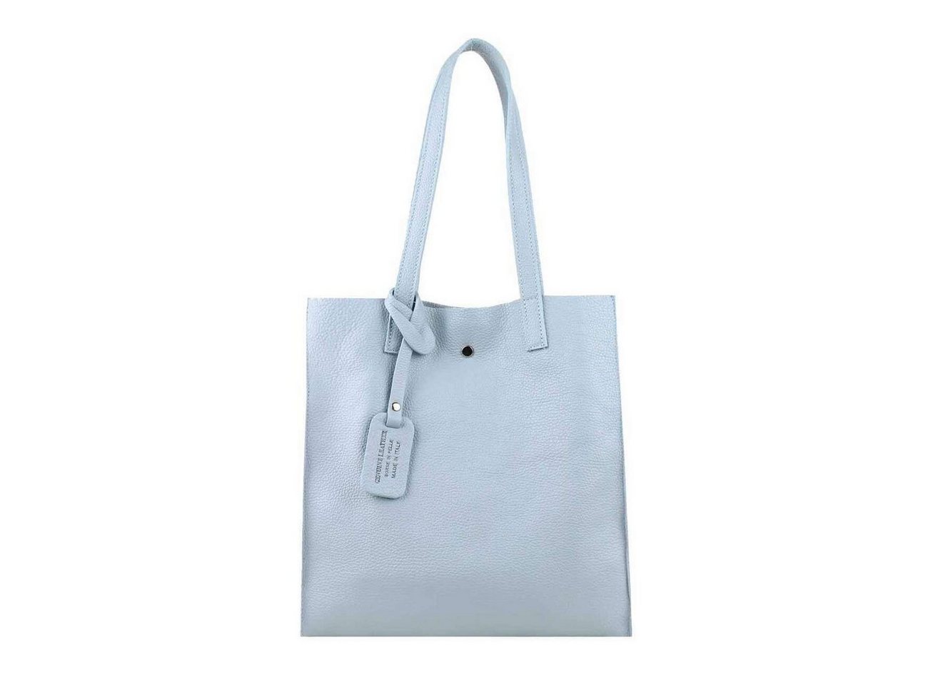 ITALYSHOP24 Schultertasche Made in Italy Damen Leder Shopper Schultertasche, italienisches XL Handtaschen-Set aus 2 Taschen von ITALYSHOP24