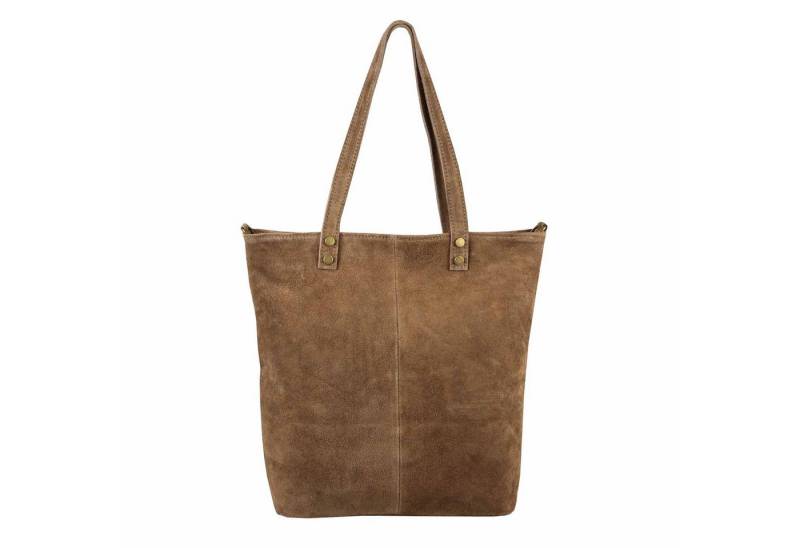 ITALYSHOP24 Schultertasche Made in Italy Damen Leder Shopper Umhängetasche Tote Bag, XL Handtasche Ledertasche Hobo Bag Wildleder Leichtgewicht von ITALYSHOP24