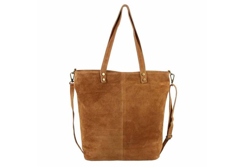 ITALYSHOP24 Schultertasche Made in Italy Damen Leder Shopper Umhängetasche Tote Bag, XL Handtasche Ledertasche Hobo Bag Wildleder Leichtgewicht von ITALYSHOP24