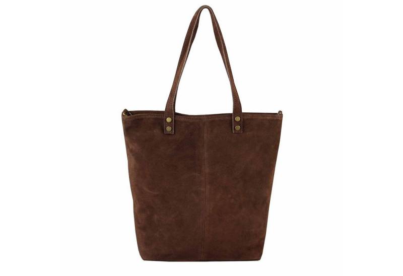 ITALYSHOP24 Schultertasche Made in Italy Damen Leder Shopper Umhängetasche Tote Bag, XL Handtasche Ledertasche Hobo Bag Wildleder Leichtgewicht von ITALYSHOP24