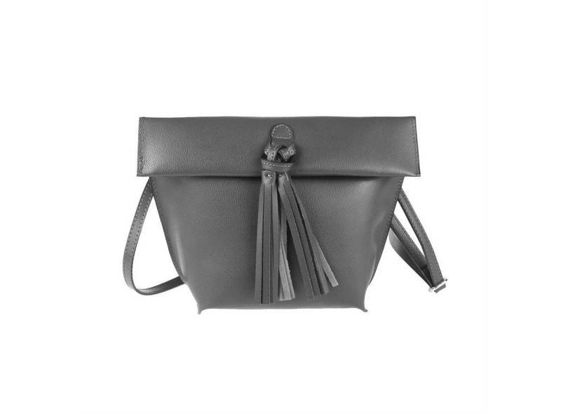 ITALYSHOP24 Schultertasche Made in Italy Damen Leder Tasche Cross Body Over Bag Umhängetasche, mit Fransen, lecht & händlich, hochwertig, kräftiges echtes Leder von ITALYSHOP24