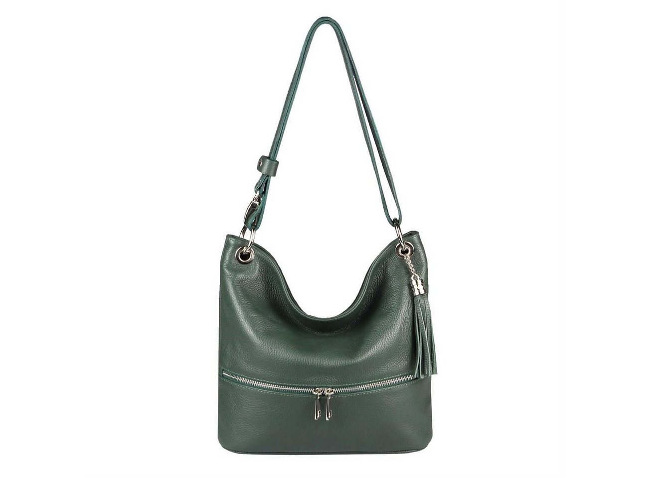 ITALYSHOP24 Schultertasche Made in Italy Damen Leder Tasche CrossOver, als Handtasche, Umhängetasche, Shopper tragbar von ITALYSHOP24