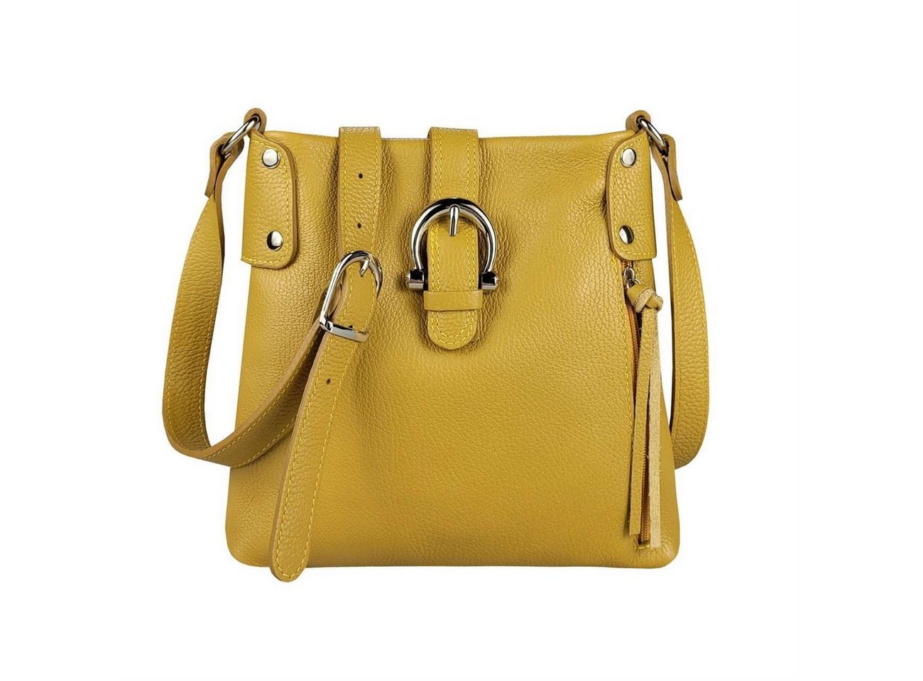 ITALYSHOP24 Schultertasche Made in Italy Damen Leder Tasche CrossOver, als Schultertasche, CrossBody, Umhängetasche tragbar von ITALYSHOP24