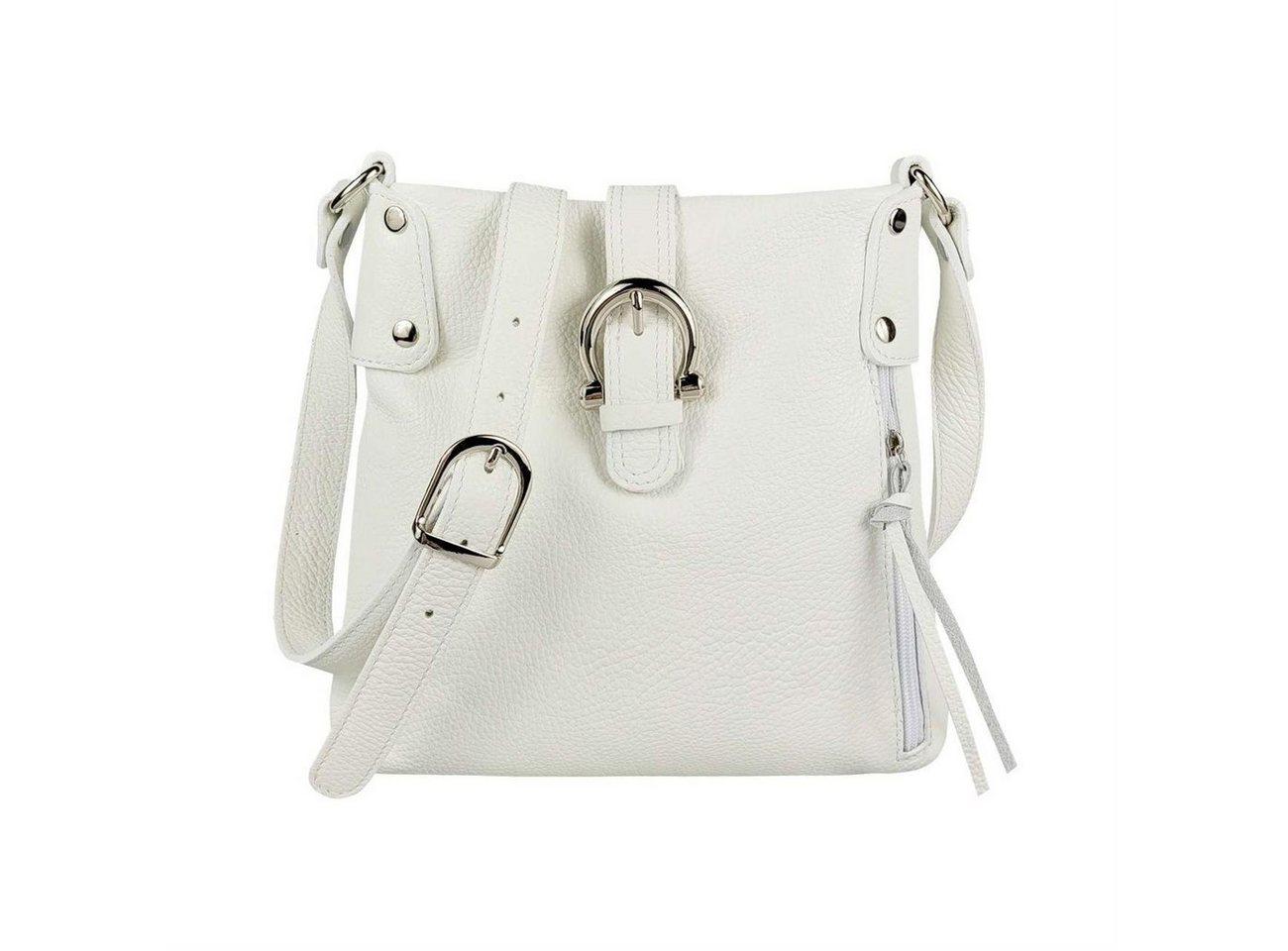 ITALYSHOP24 Schultertasche Made in Italy Damen Leder Tasche CrossOver, als Schultertasche, CrossBody, Umhängetasche tragbar von ITALYSHOP24