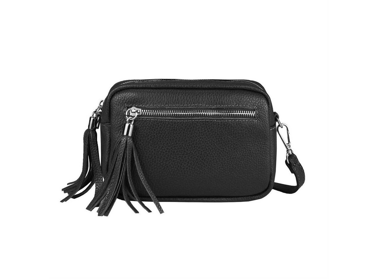 ITALYSHOP24 Schultertasche Made in Italy Damen Leder Tasche CrossOver, als Schultertasche, CrossBody, Umhängetasche tragbar von ITALYSHOP24