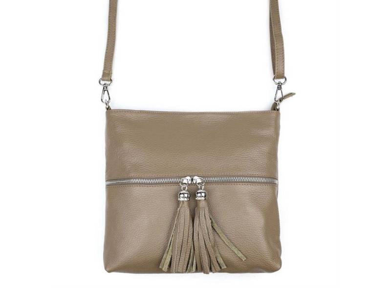 ITALYSHOP24 Schultertasche Made in Italy Damen Leder Brust Tasche Body Messenger Umhängetasche, PREMIUM QUALITÄT Echtleder Business Hobo Shopper CrossBody geräumig von ITALYSHOP24