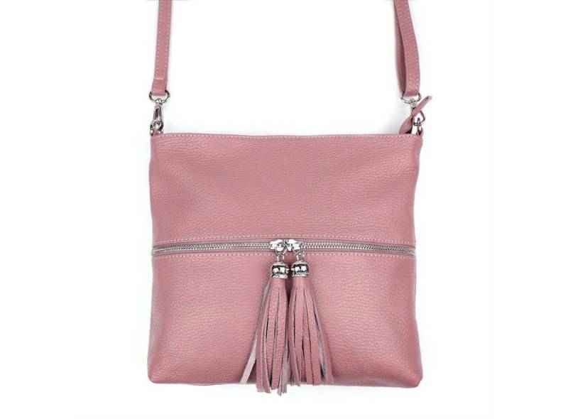 ITALYSHOP24 Schultertasche Made in Italy Damen Leder Brust Tasche Body Messenger Umhängetasche, PREMIUM QUALITÄT Echtleder Business Hobo Shopper CrossBody geräumig von ITALYSHOP24