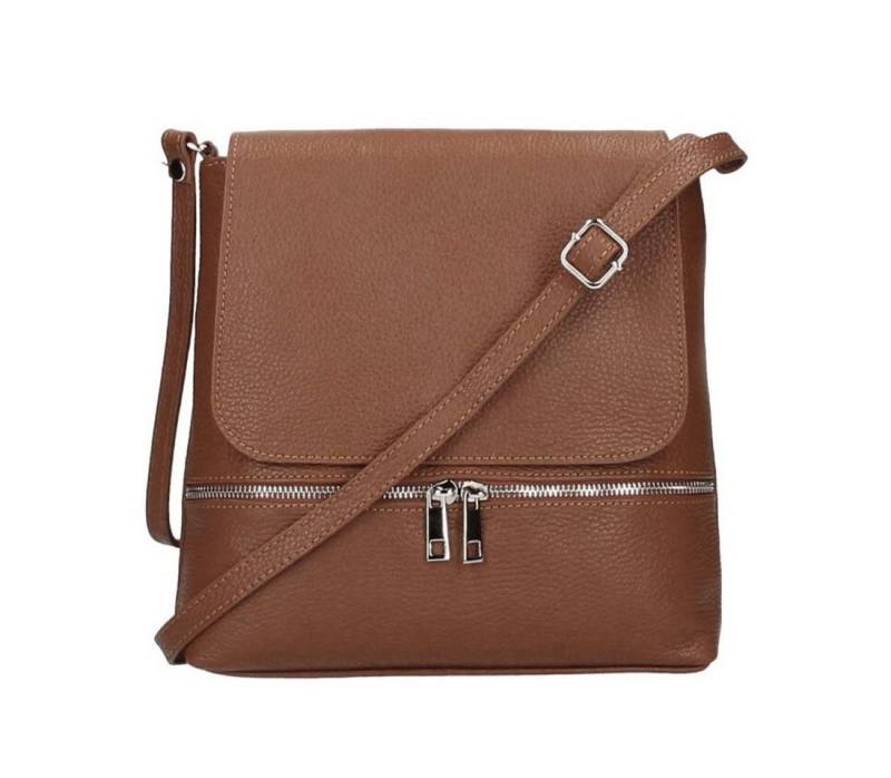 ITALYSHOP24 Schultertasche Made in Italy Damen Leder Messenger Brust Tasche Body Umhängetasche, PREMIUM QUALITÄT Echtleder Business Hobo Shopper CrossBody geräumig von ITALYSHOP24