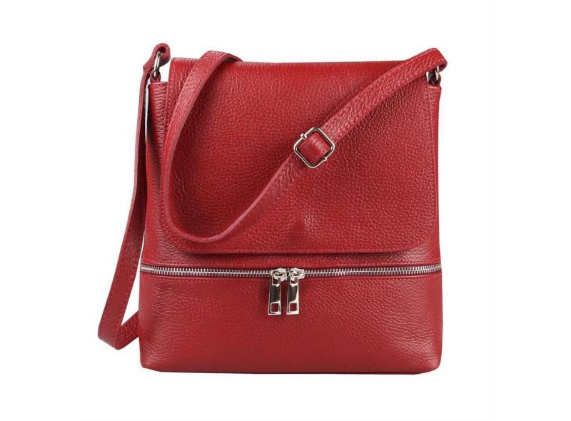 ITALYSHOP24 Schultertasche Made in Italy Damen Leder Messenger Brust Tasche Body Umhängetasche, PREMIUM QUALITÄT Echtleder Business Hobo Shopper CrossBody geräumig von ITALYSHOP24