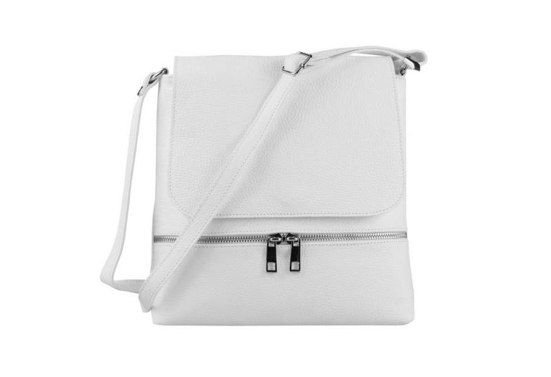 ITALYSHOP24 Schultertasche Made in Italy Damen Leder Messenger Brust Tasche Body Umhängetasche, PREMIUM QUALITÄT Echtleder Business Hobo Shopper CrossBody geräumig von ITALYSHOP24