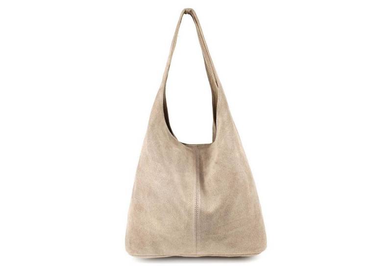 ITALYSHOP24 Schultertasche Made in Italy Damen Leder Wildleder Tasche Umhängetasche Beuteltasche, Premium Business Echtleder Shopper Bag leicht groß klassisch geräumig von ITALYSHOP24