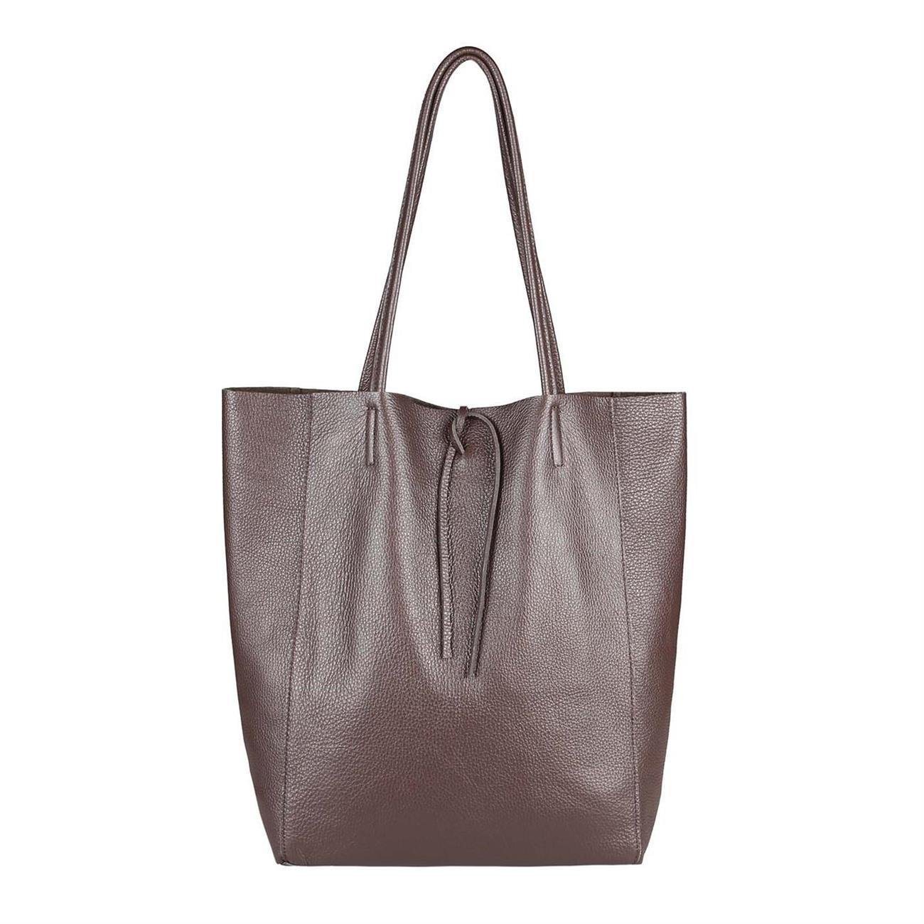 ITALYSHOP24 Schultertasche Made in Italy Damen Leder Tasche Schultertasche, ein Leichtgewicht, als Handtasche, Henkeltasche tragbar von ITALYSHOP24