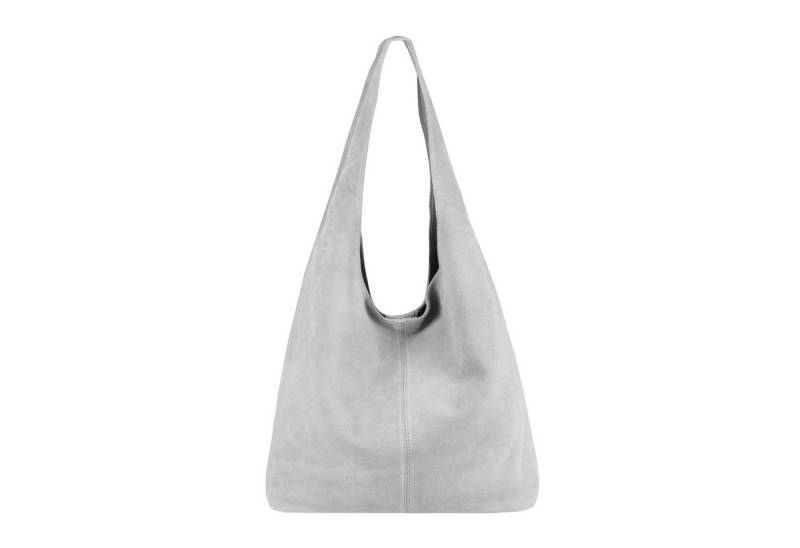 ITALYSHOP24 Schultertasche Made in Italy Damen Leder Wildleder Tasche Umhängetasche Beuteltasche, Premium Business Echtleder Shopper Bag leicht groß klassisch geräumig von ITALYSHOP24