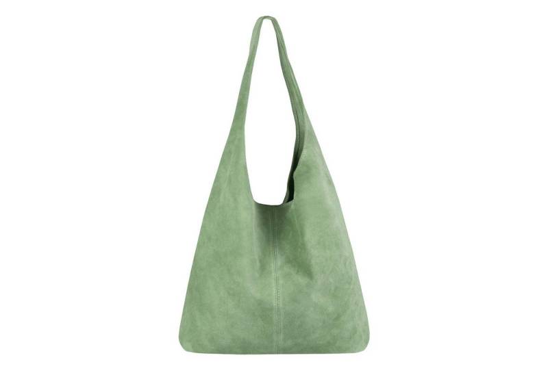 ITALYSHOP24 Schultertasche Made in Italy Damen Leder Wildleder Tasche Umhängetasche Beuteltasche, Premium Business Echtleder Shopper Bag leicht groß klassisch geräumig von ITALYSHOP24