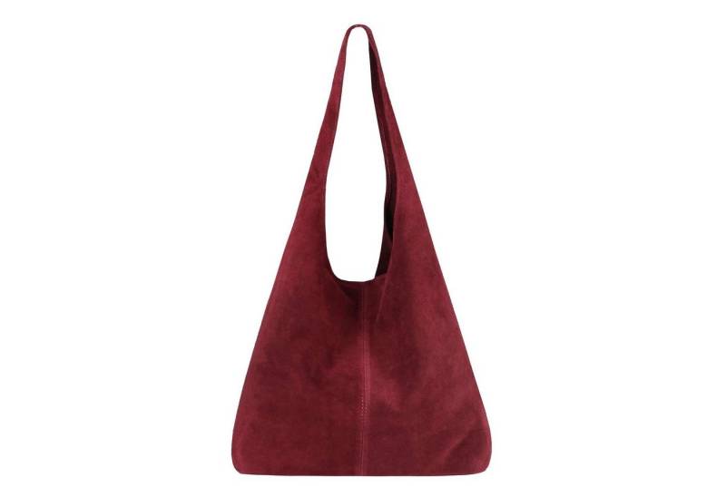 ITALYSHOP24 Schultertasche Made in Italy Damen Leder Wildleder Tasche Umhängetasche Beuteltasche, Premium Business Echtleder Shopper Bag leicht groß klassisch geräumig von ITALYSHOP24