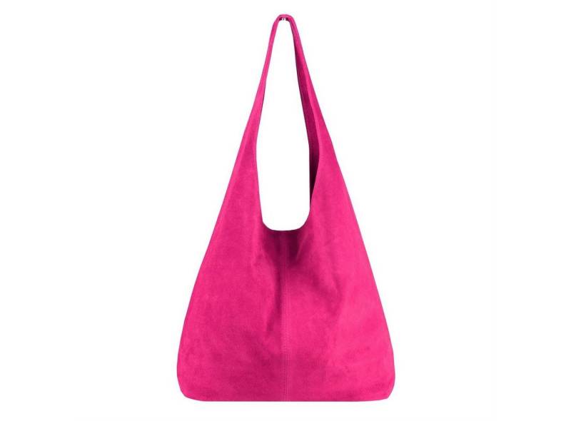 ITALYSHOP24 Schultertasche Made in Italy Damen Leder Wildleder Tasche Umhängetasche Beuteltasche, Premium Business Echtleder Shopper Bag leicht groß klassisch geräumig von ITALYSHOP24