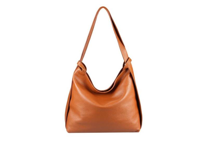 ITALYSHOP24 Schultertasche Made in Italy Damen Leder Tasche Schultertasche, leichtgewicht Shopper, als Umhängetasche tragbar von ITALYSHOP24