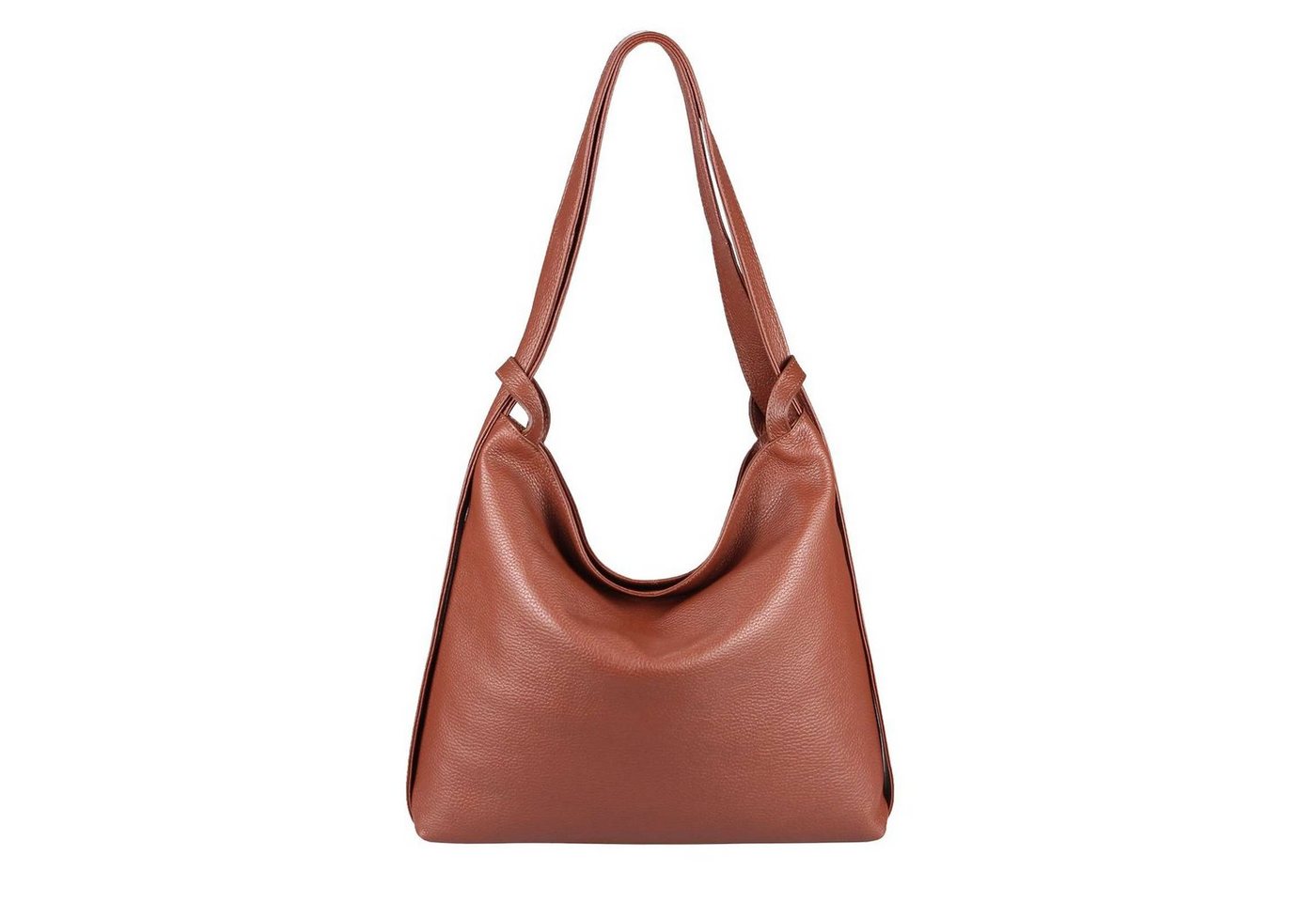ITALYSHOP24 Schultertasche Made in Italy Damen Leder Tasche Schultertasche, leichtgewicht Shopper, als Umhängetasche tragbar von ITALYSHOP24
