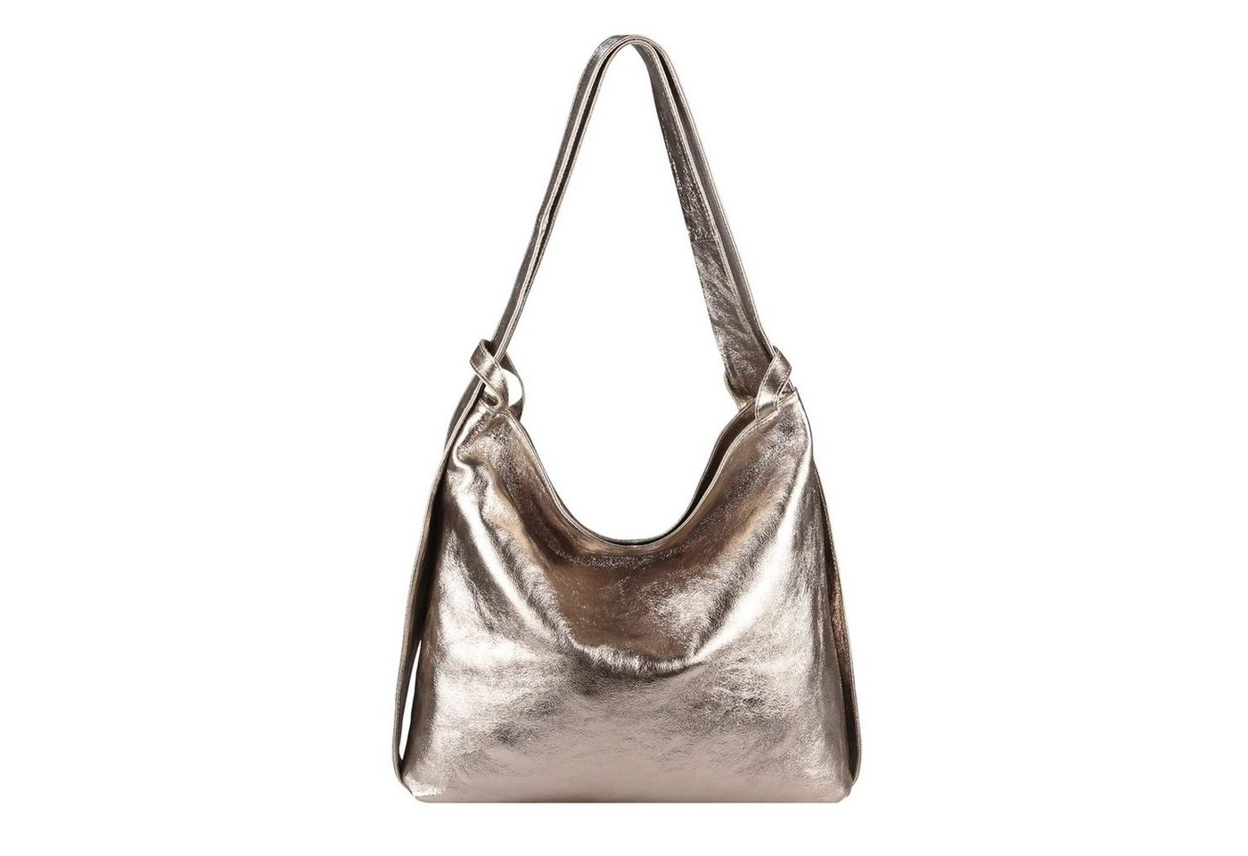 ITALYSHOP24 Schultertasche Made in Italy Damen Leder Tasche Schultertasche, leichtgewicht Shopper, als Umhängetasche tragbar von ITALYSHOP24