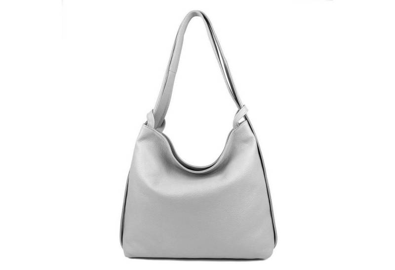 ITALYSHOP24 Schultertasche Made in Italy Damen Leder Tasche Schultertasche, leichtgewicht Shopper, als Umhängetasche tragbar von ITALYSHOP24
