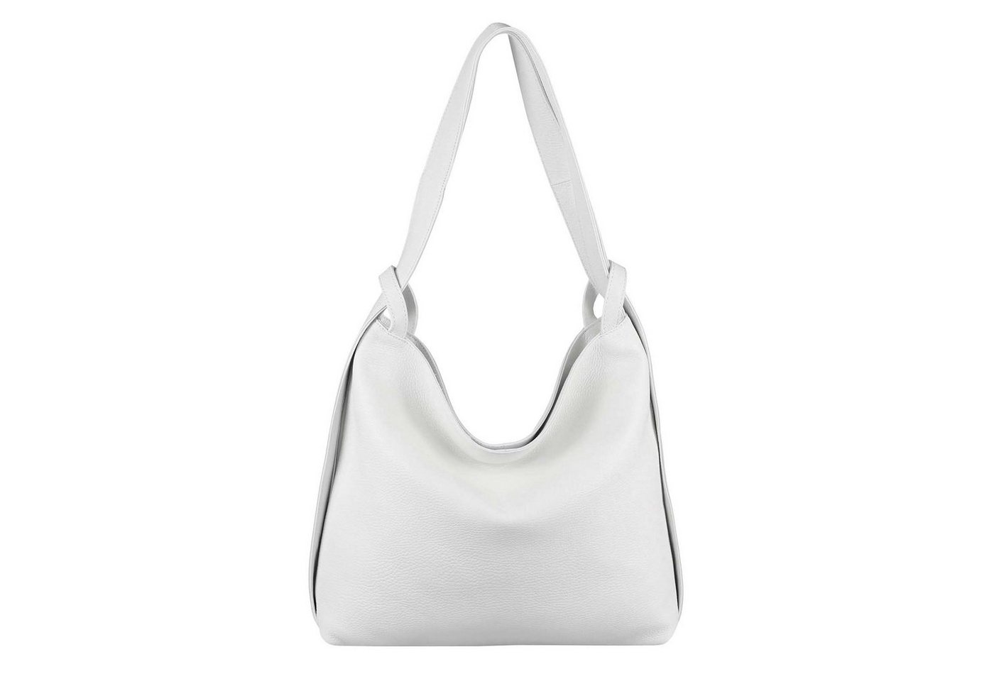 ITALYSHOP24 Schultertasche Made in Italy Damen Leder Tasche Schultertasche, leichtgewicht Shopper, als Umhängetasche tragbar von ITALYSHOP24