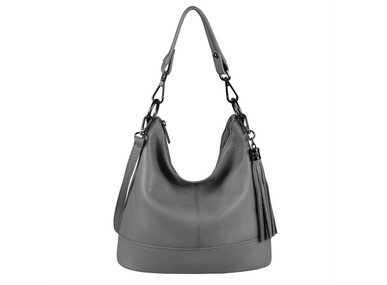 ITALYSHOP24 Schultertasche Made in Italy Damen Leder Tasche Shopper, als Handtasche, CrossOver, Umhängetasche tragbar von ITALYSHOP24