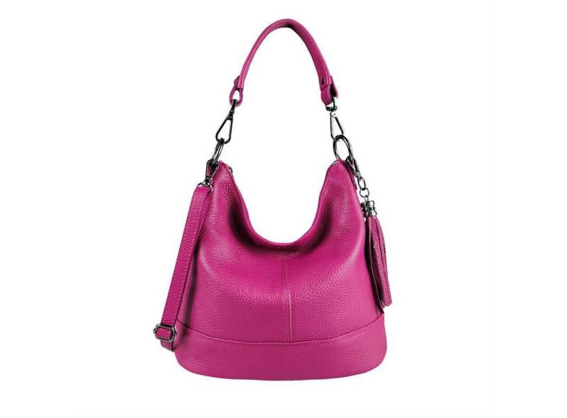 ITALYSHOP24 Schultertasche Made in Italy Damen Leder Tasche Shopper Umhängetasche Crossbody Bag, 5* LEICHT SICHER SMART MODERN & EDEL CITY HOBO BAG unterm Arm tragbar von ITALYSHOP24