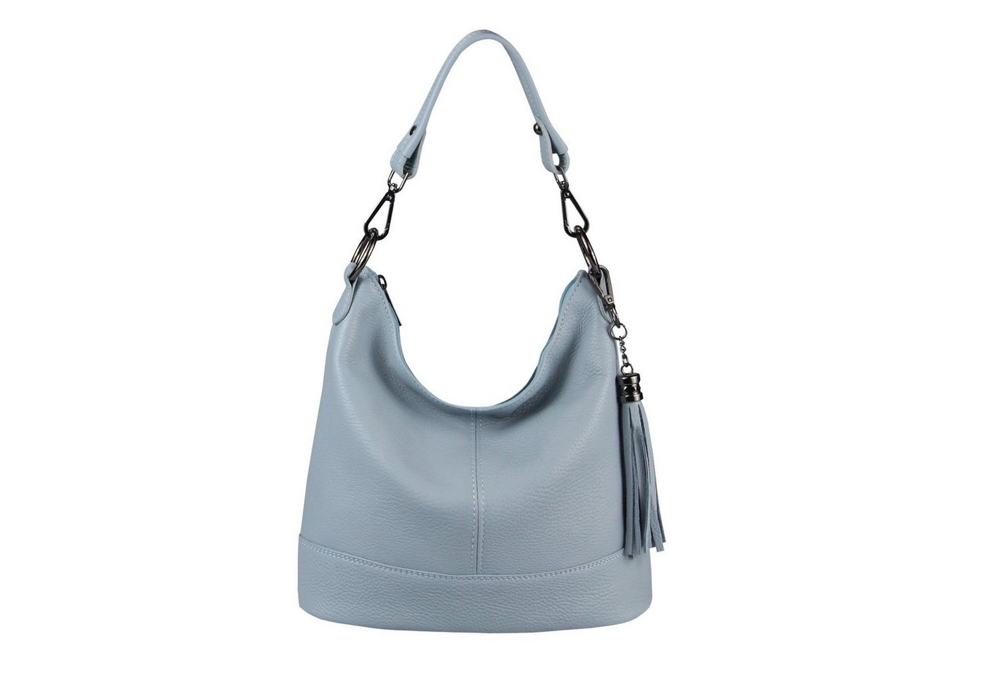 ITALYSHOP24 Schultertasche Made in Italy Damen Leder Tasche Shopper Umhängetasche Crossbody Bag, 5* LEICHT SICHER SMART MODERN & EDEL CITY HOBO BAG unterm Arm tragbar von ITALYSHOP24