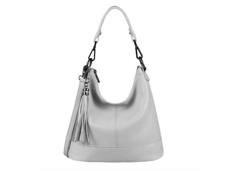 ITALYSHOP24 Schultertasche Made in Italy Damen Leder Tasche Shopper Umhängetasche Crossbody Bag, 5* LEICHT SICHER SMART MODERN & EDEL CITY HOBO BAG unterm Arm tragbar von ITALYSHOP24