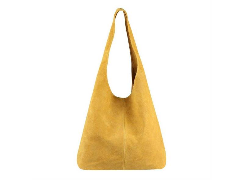 ITALYSHOP24 Schultertasche Made in Italy Damen Leder Wildleder Tasche Umhängetasche Beuteltasche, Premium Business Echtleder Shopper Bag leicht groß klassisch geräumig von ITALYSHOP24