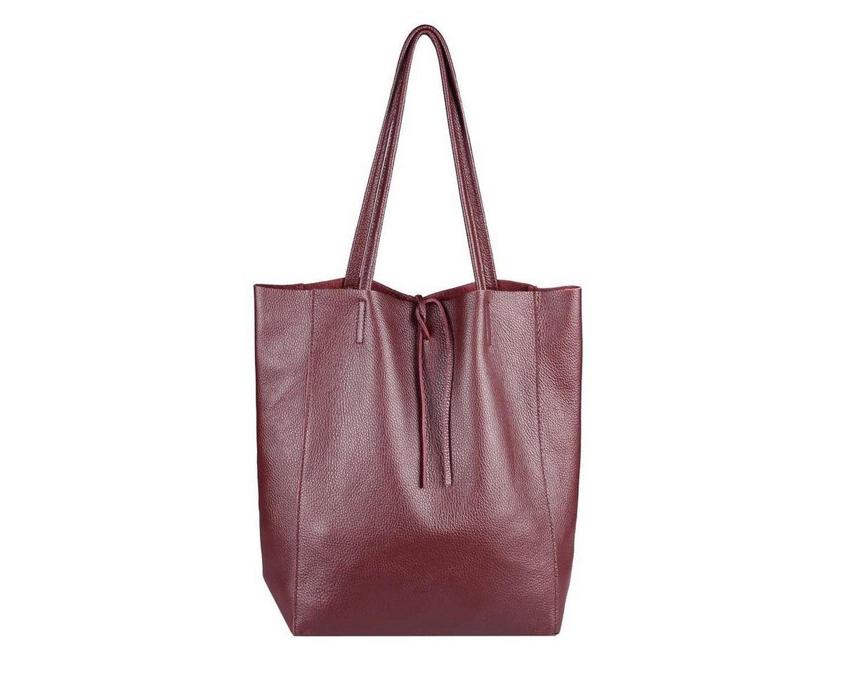 ITALYSHOP24 Schultertasche Made in Italy Damen Premium Leder SHOPPER Tasche HOBO Umhängetasche, Echtleder Business Bag leicht groß klassisch sicher geräumig Beutel von ITALYSHOP24