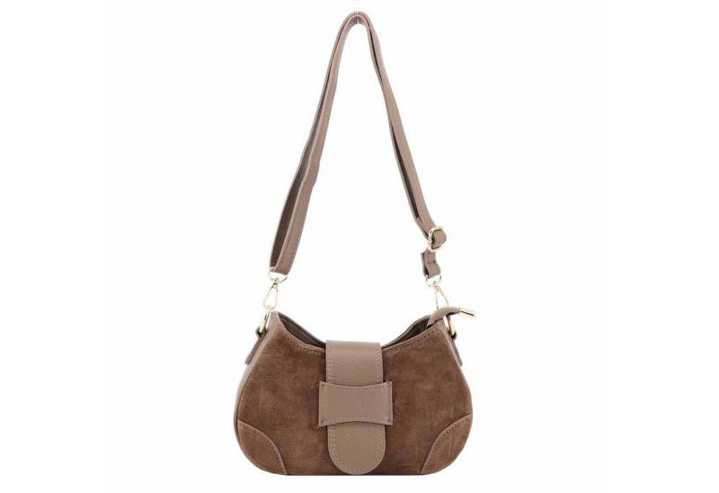ITALYSHOP24 Schultertasche Made in Italy Damen Wildleder Tasche Umhängetasche CrossOver City Bag, Veloursleder CrossBody Abendtasche Echtleder Body Bag Handtasche Reise von ITALYSHOP24