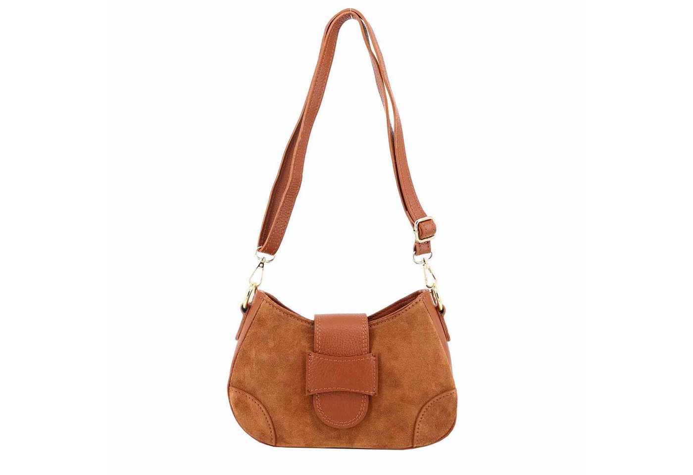 ITALYSHOP24 Schultertasche Made in Italy Damen Wildleder Tasche Umhängetasche CrossOver City Bag, Veloursleder CrossBody Abendtasche Echtleder Body Bag Handtasche Reise von ITALYSHOP24