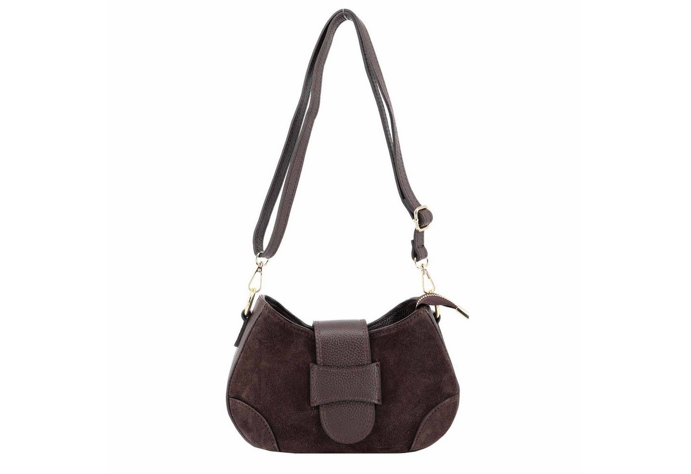 ITALYSHOP24 Schultertasche Made in Italy Damen Wildleder Tasche Umhängetasche CrossOver City Bag, Veloursleder CrossBody Abendtasche Echtleder Body Bag Handtasche Reise von ITALYSHOP24