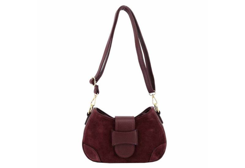 ITALYSHOP24 Schultertasche Made in Italy Damen Wildleder Tasche Umhängetasche CrossOver City Bag, Veloursleder CrossBody Abendtasche Echtleder Body Bag Handtasche Reise von ITALYSHOP24