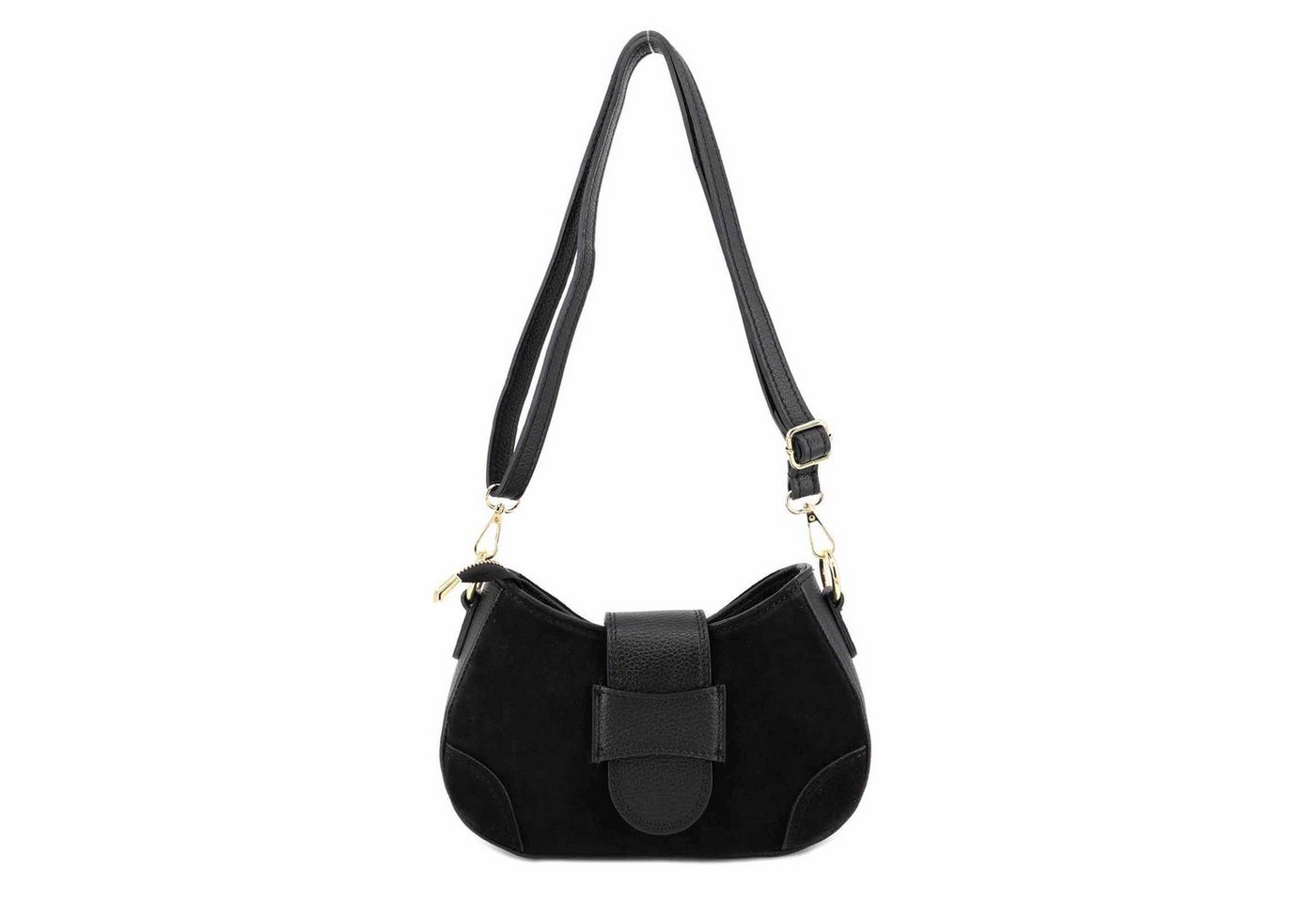 ITALYSHOP24 Schultertasche Made in Italy Damen Wildleder Tasche Umhängetasche CrossOver City Bag, Veloursleder CrossBody Abendtasche Echtleder Body Bag Handtasche Reise von ITALYSHOP24