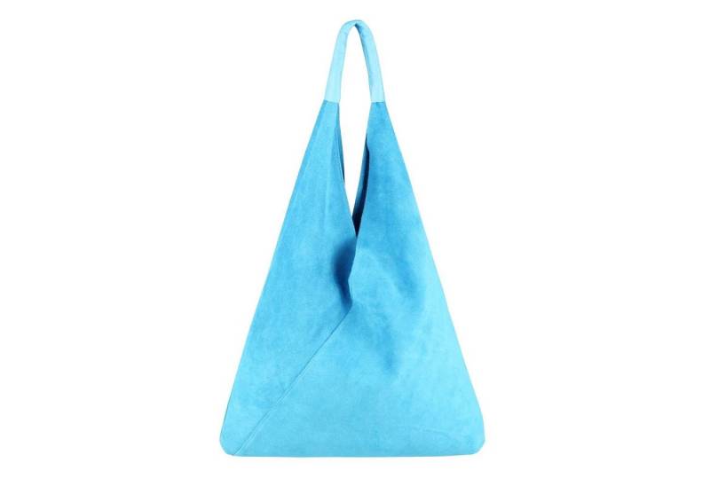 ITALYSHOP24 Schultertasche Made in Italy Damen XXL Leder Wildleder Tasche Shopper Umhängetasche, LEICHT SICHER & SMART unterm Arm tragbar MODERN & EDEL, CITY HOBO BAG von ITALYSHOP24