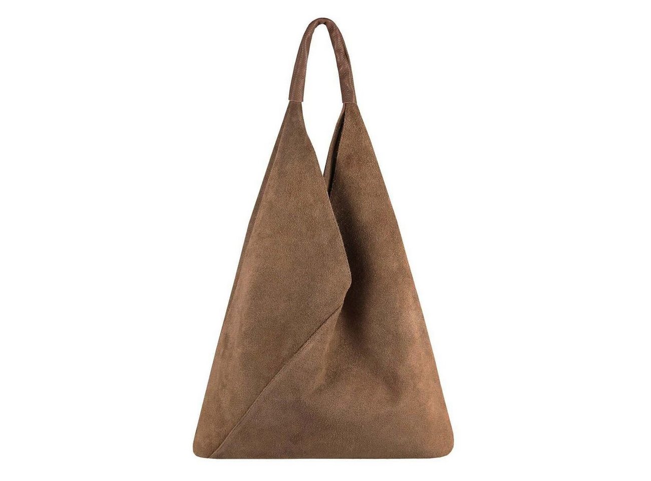 ITALYSHOP24 Schultertasche Made in Italy Damen XXL Leder Wildleder Tasche Shopper Umhängetasche, LEICHT SICHER & SMART unterm Arm tragbar MODERN & EDEL, CITY HOBO BAG von ITALYSHOP24