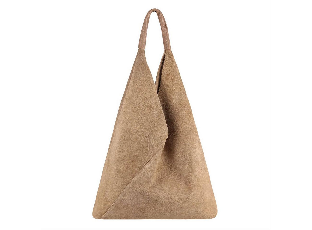 ITALYSHOP24 Schultertasche Made in Italy Damen XXL Leder Wildleder Tasche Shopper Umhängetasche, LEICHT SICHER & SMART unterm Arm tragbar MODERN & EDEL, CITY HOBO BAG von ITALYSHOP24