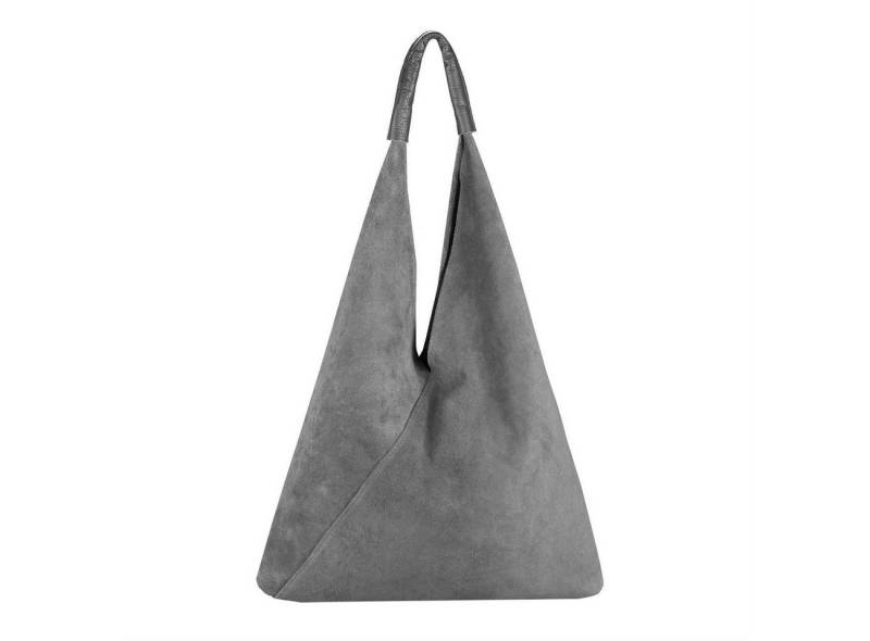 ITALYSHOP24 Schultertasche Made in Italy Damen XXL Leder Wildleder Tasche Shopper Umhängetasche, LEICHT SICHER & SMART unterm Arm tragbar MODERN & EDEL, CITY HOBO BAG von ITALYSHOP24