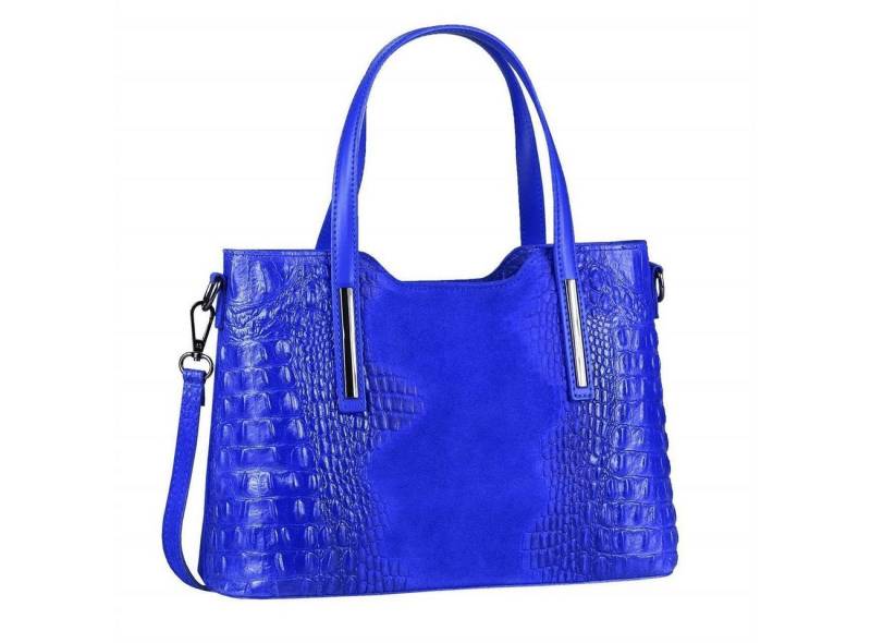 ITALYSHOP24 Schultertasche Made in Italy Damen echt Leder Henkeltasche Shopper Lederhandtasche, Kroko Muster, Italienische Umhängetasche Cross Over Body Bag, Premium von ITALYSHOP24