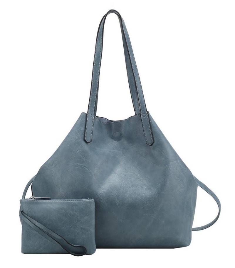 ITALYSHOP24 Schultertasche Damen Tasche SET 2in1 Umhängetasche XXL Shopper Reise Urlaub Outdoor, Henkeltasche Hobo Tote Bag + Crossbody / Schmucktasche Leder Optik von ITALYSHOP24