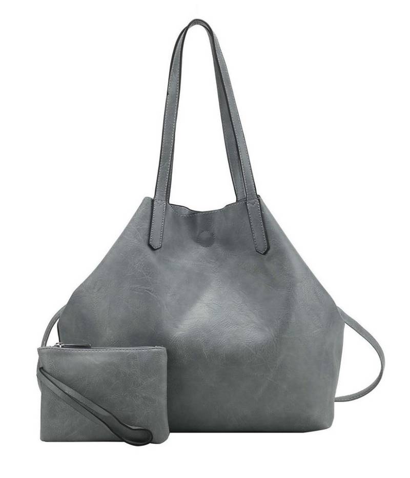 ITALYSHOP24 Schultertasche Damen Tasche SET 2in1 Umhängetasche XXL Shopper Reise Urlaub Outdoor, Henkeltasche Hobo Tote Bag + Crossbody / Schmucktasche Leder Optik von ITALYSHOP24