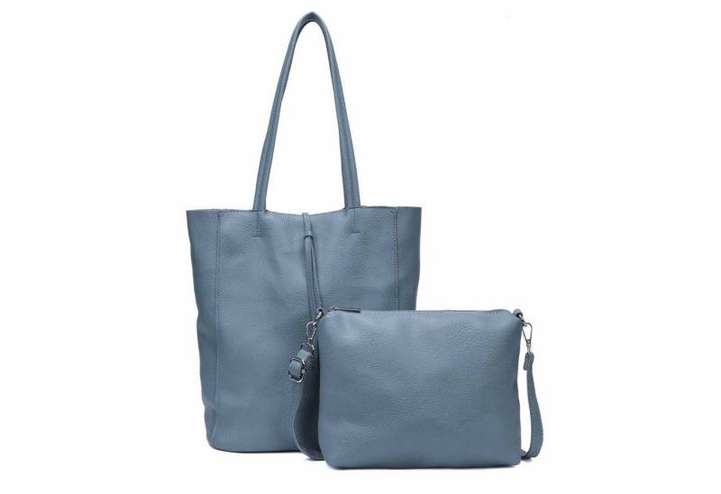 ITALYSHOP24 Schultertasche SET 2in1 Damen Tasche Umhängetasche XXL Shopper, Leichtgewicht Hobo + Crossbody Bag / Schmucktasche von ITALYSHOP24