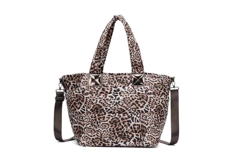 ITALYSHOP24 Schultertasche XL Damen Nylontasche Shopper Strandtasche glänzend, als Handtasche, Umhängetasche, Reisetasche, Weekender von ITALYSHOP24